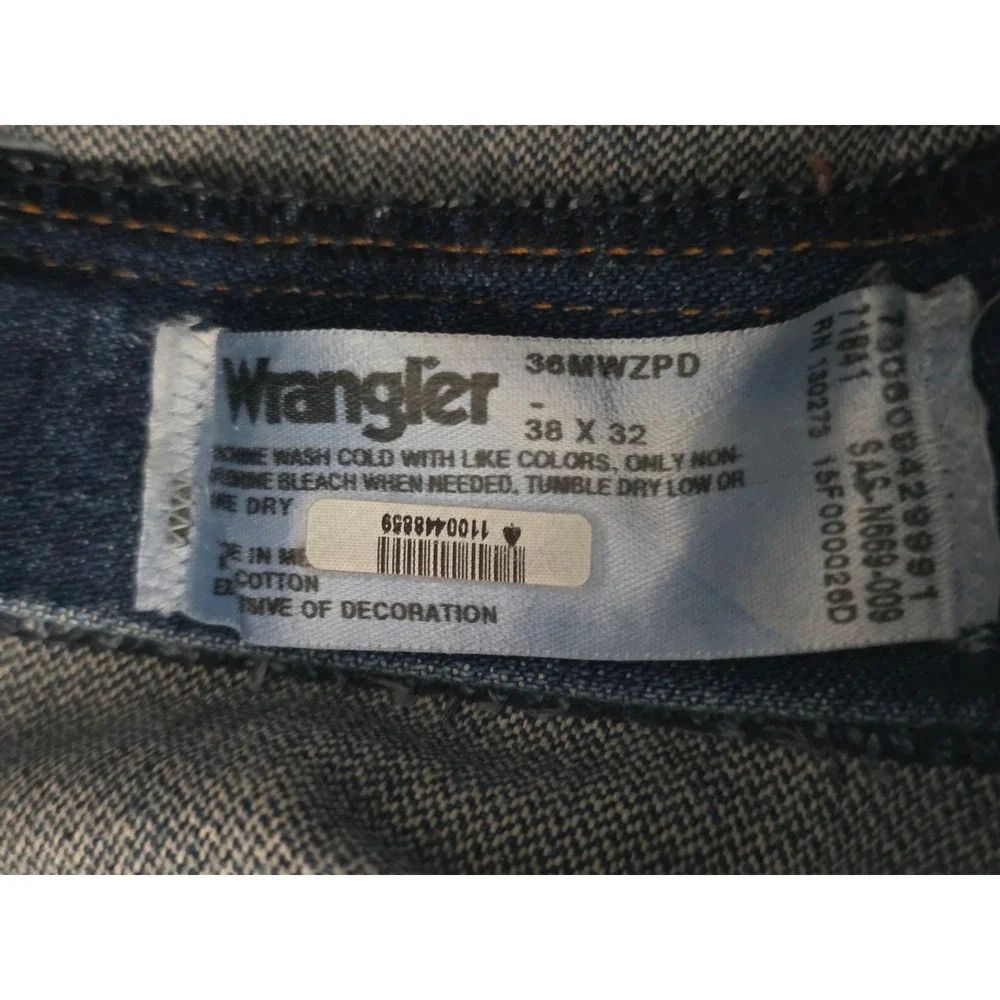 Wrangler 36MWZPD Jeans‎ 38x32 Regular Fit Blue Denim Classic Cowboy Western Work